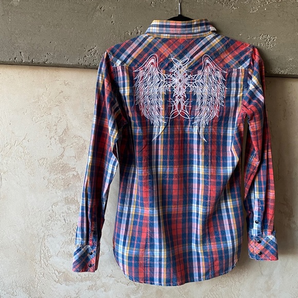 ROCK and Roll Cowgirl embroidered western shirt Yellowstone Rodeo - Picture 2 of 6